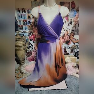 Silk Guess by Marciano Purple and Orange Assymetrical Dress